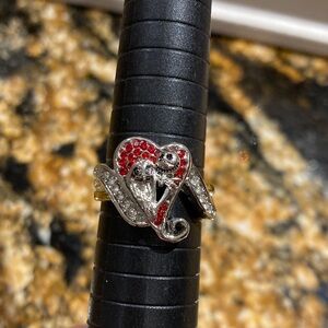 Jack and Sally Nightmare Before Christmas Heart Skull Ring